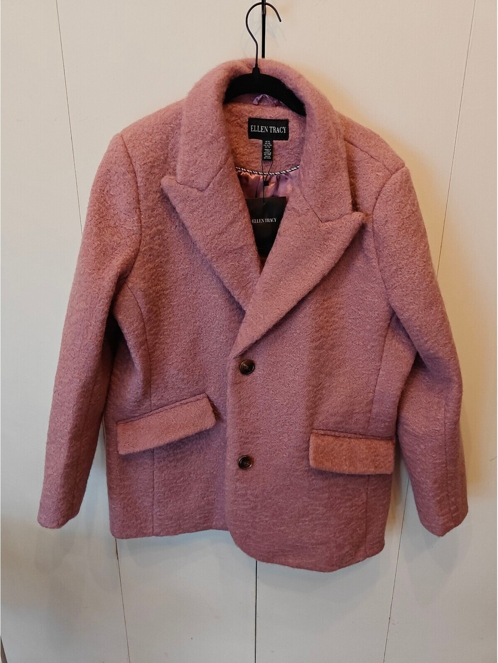 Ellen Tracy | Pink Wool Blend Peacoat | Jacket | Size XL